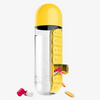 Bouteille d'Eau Portable 2 en 1 avec Pilulier Organisateur de Médicaments