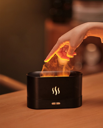 Diffuseur d'Huiles Essentielles USB avec Lumière LED et Effet de Flamme