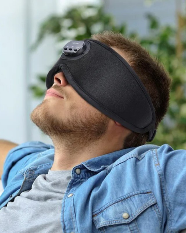 Masque de Sommeil Bluetooth avec Haut-Parleur et Effet Occultant